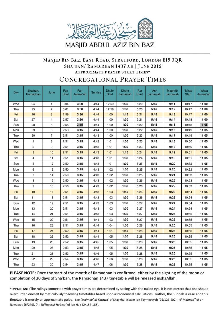 masjid abu bakr namaz timetable